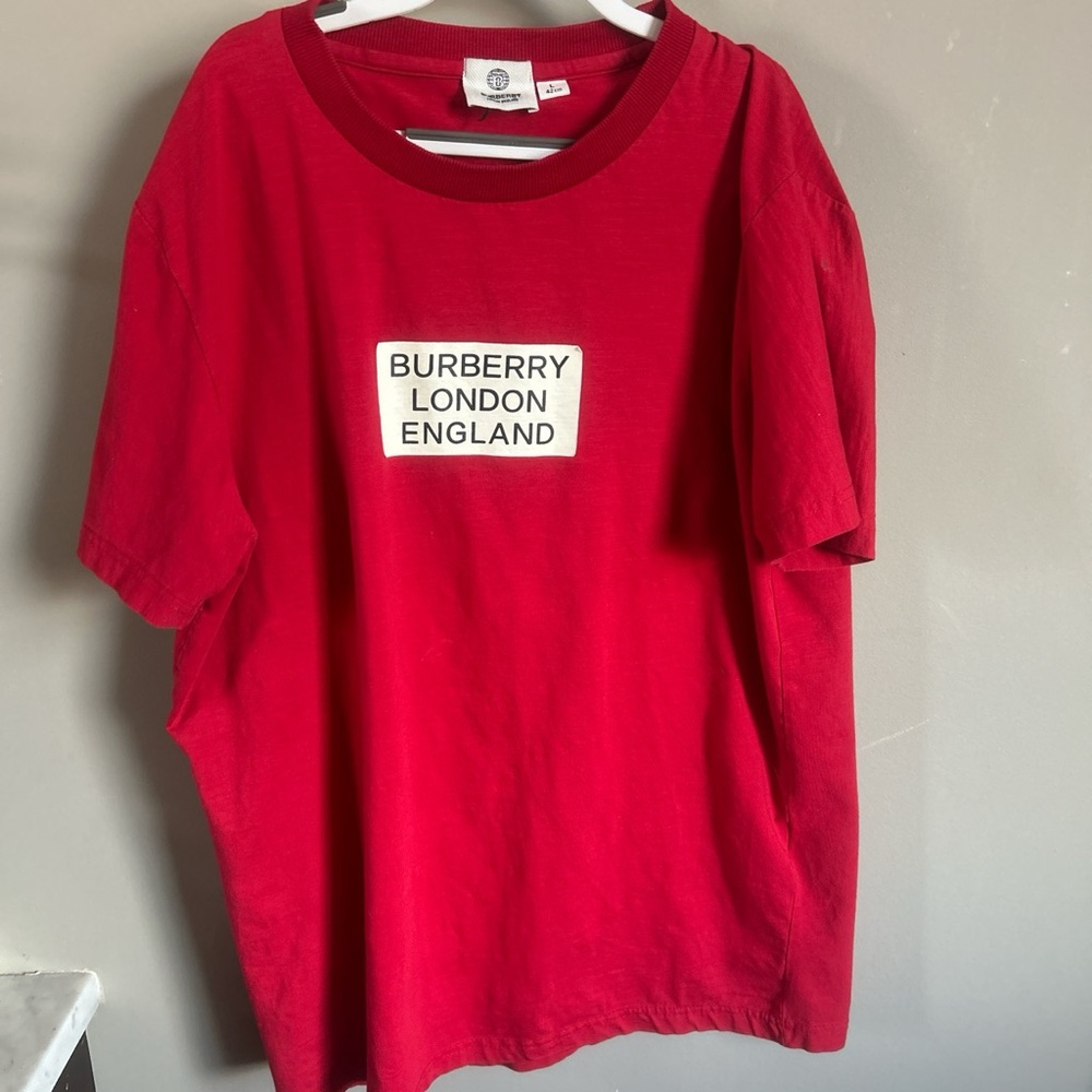 Red burberry tshirt
